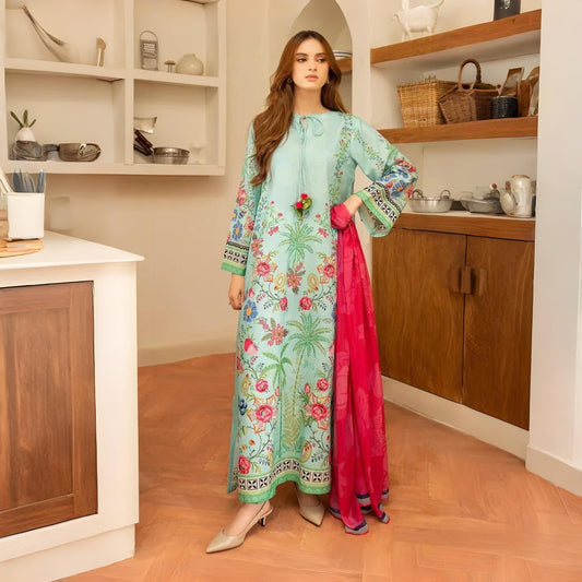 Mint Garden 3-Piece Suit – Elegant Winter Wear