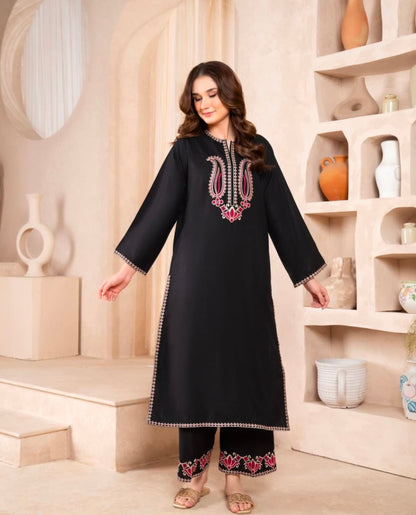 BLACK-ROSE 2PC –  Lawn Suit
